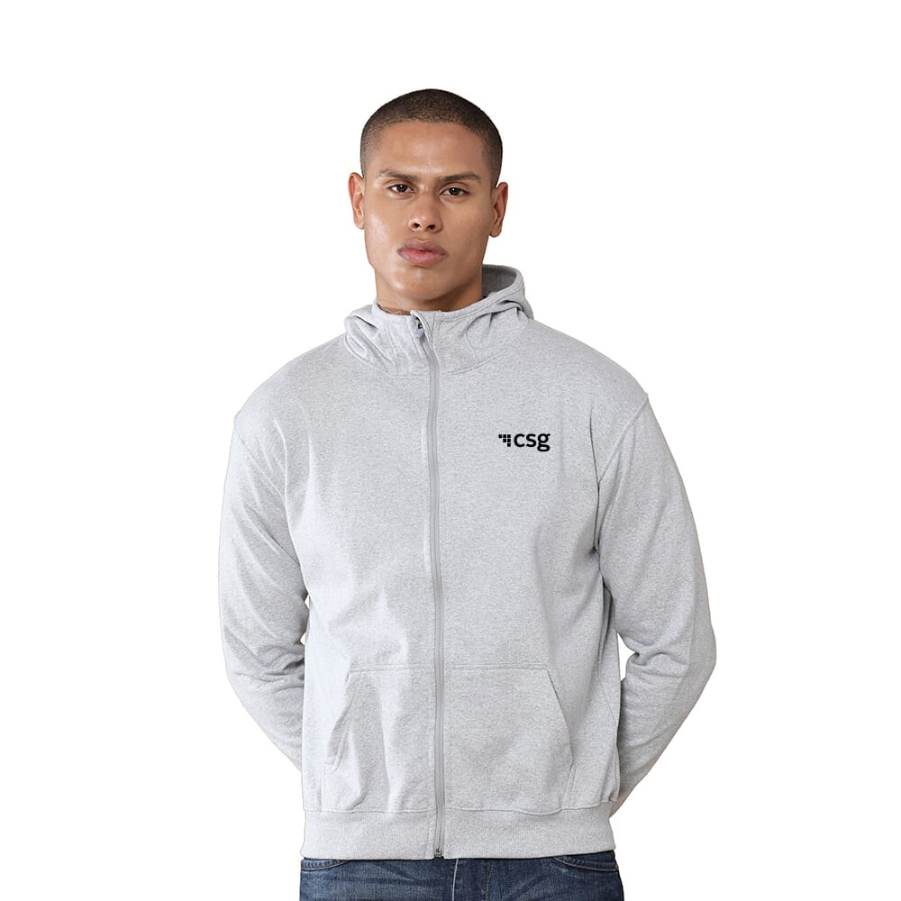 Greys & Blues Unisex Rocky Hoodie with Zip - Grey